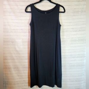 EILEEN FISHER BLACK JERSEY KNIT  SLEEVELESS DRESS, SZ XS